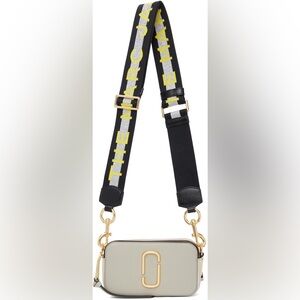 Marc Jacob's Grey & White 'The Logo Strap Snapshot' Bag